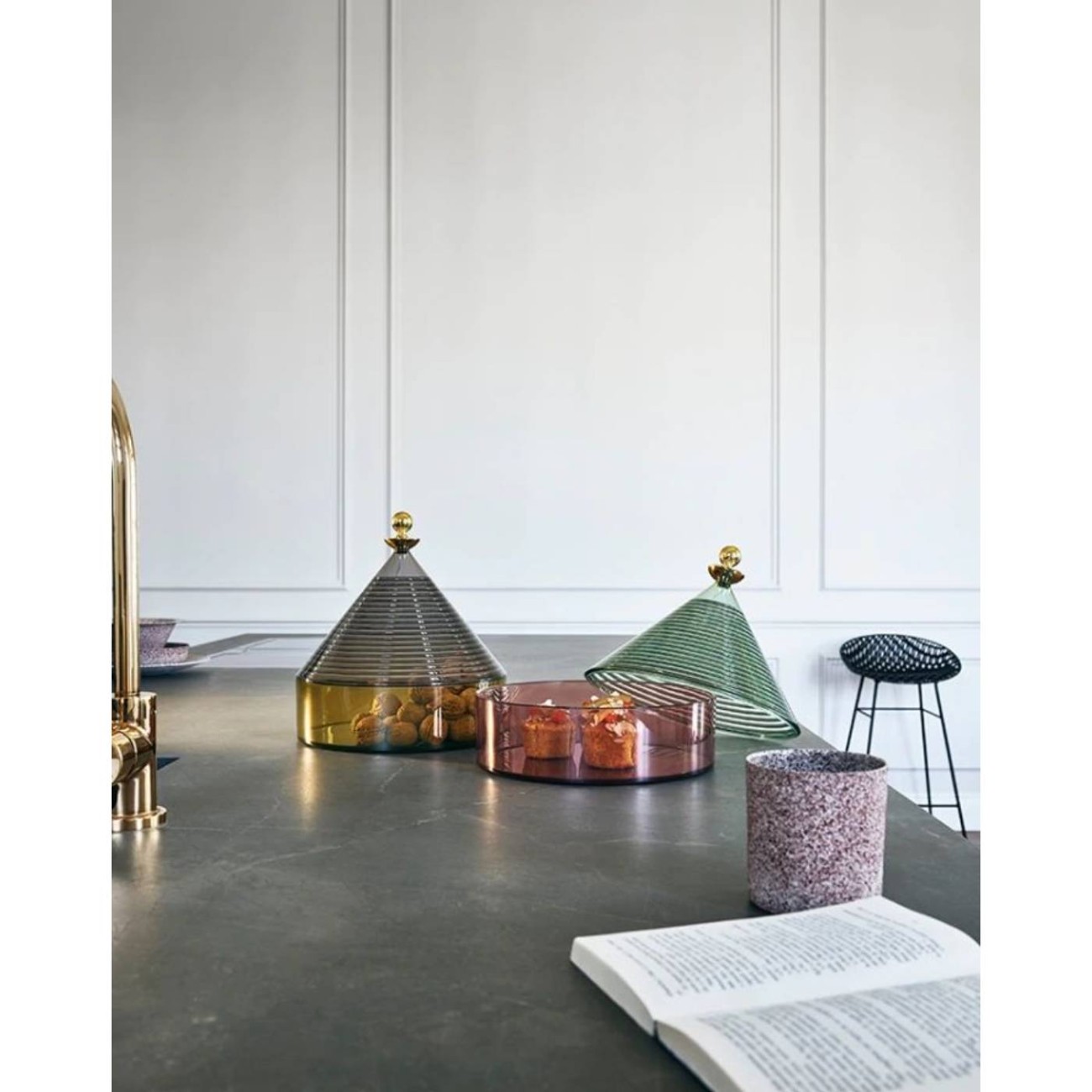 Kartell Δοχείο διάφανο/γκρι 25x27cm σειρά Trullo Μπολ