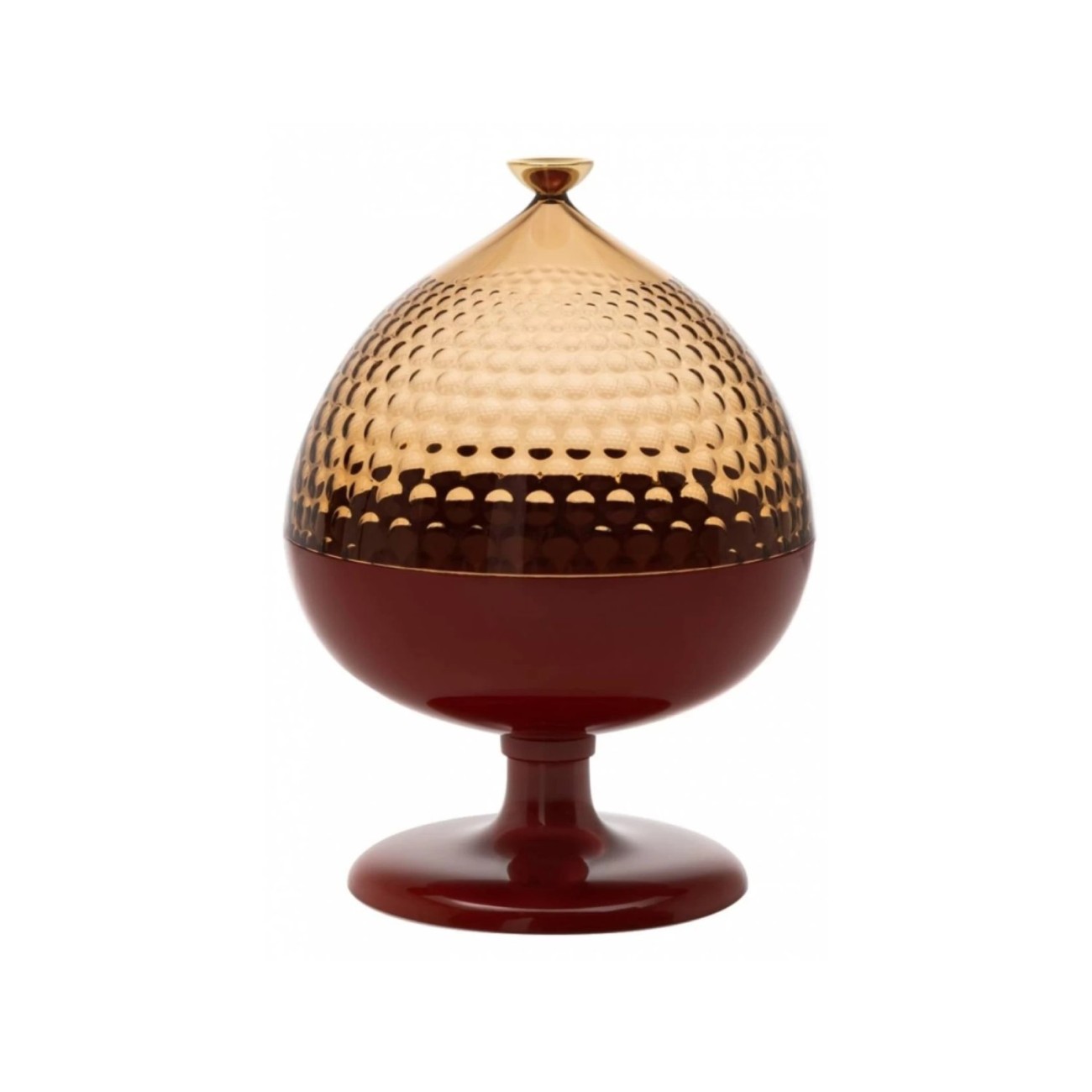 Kartell Δοχείο με πόδι Φ21/29 cm Amber/Brick red σειρά Pumo Μπολ