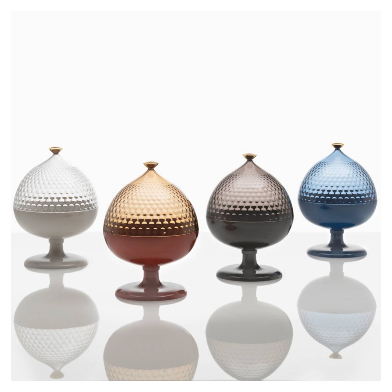 Kartell Δοχείο με πόδι Φ21/29 cm Smoke/Black σειρά Pumo Μπολ