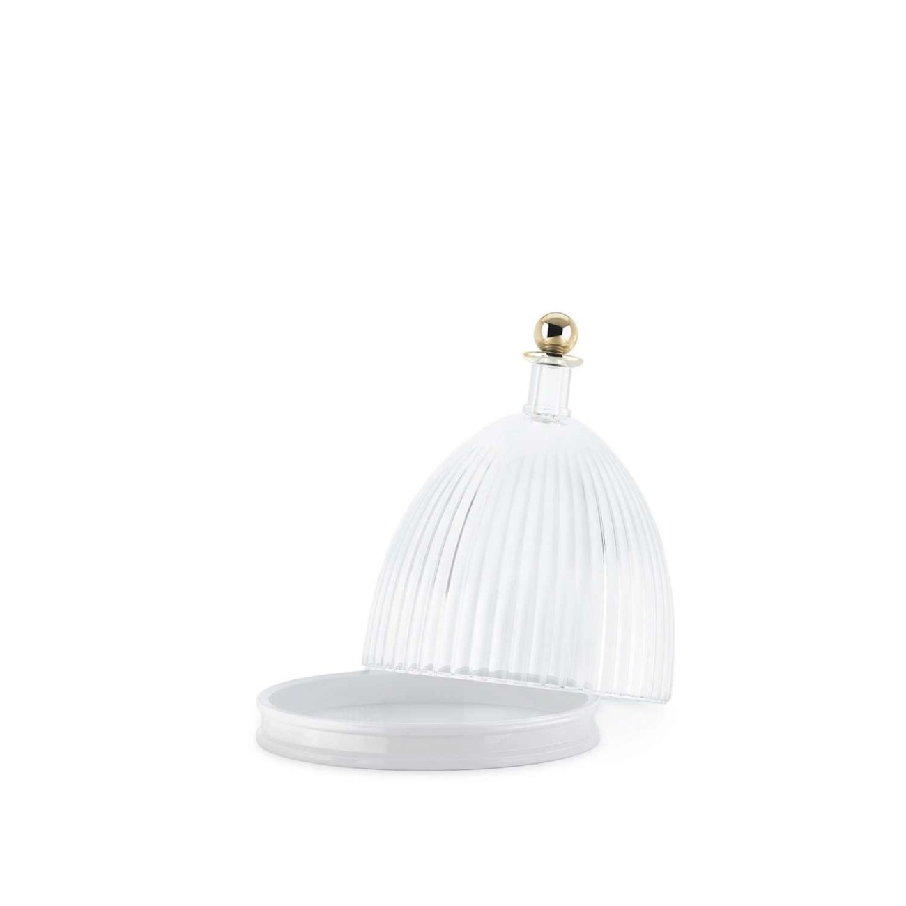 Kartell Πιατέλα με καπάκι Φ24εκ/30,5 εκ. Transparent/White σειρά La Coupole 