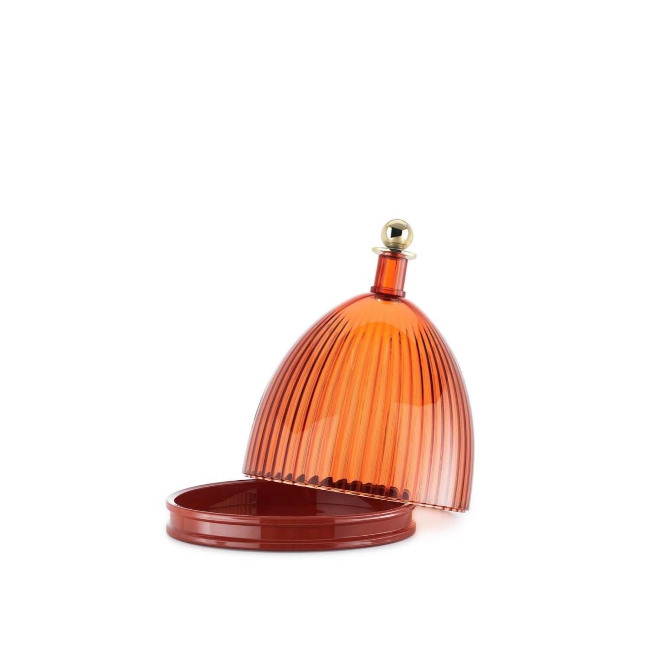 Kartell Πιατέλα με καπάκι Φ24εκ/30,5 εκ. Amber/brick red σειρά La Coupole Μπολ/ Centerpieces