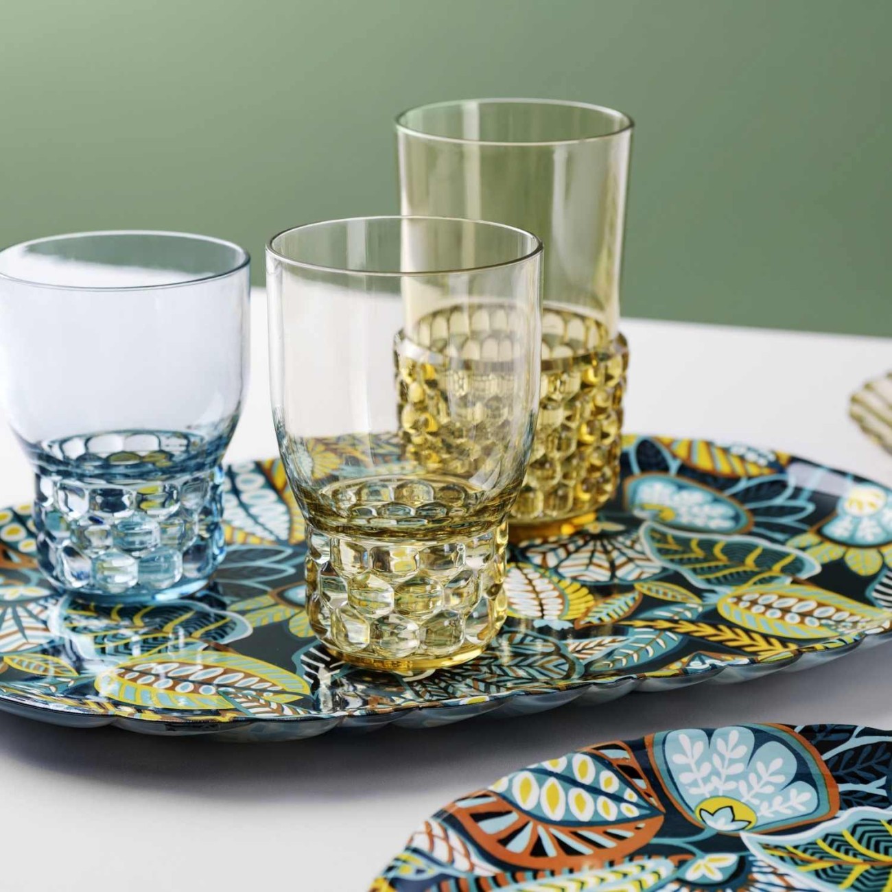 Kartell Δίσκος 36,5Χ25 εκ Harvest Time/Ink Ochre Green σειρά Jellies Family Δίσκοι/Πιατέλες Σερβιρίσματος