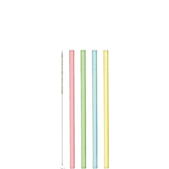 Leonardo Σετ 4 τεμ. καλαμάκια γυάλινα χρωματιστά με βούρτσα σειρά Ciao