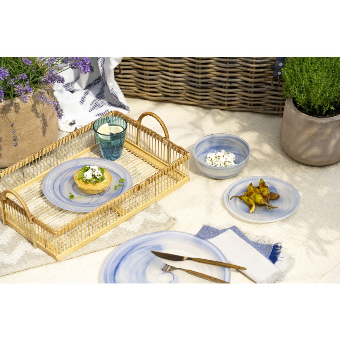 Leonardo Πιατέλλα/πιάτο 28 εκ. Blue/beige σειρά Salerno
 Πιατέλες Σερβιρίσματος