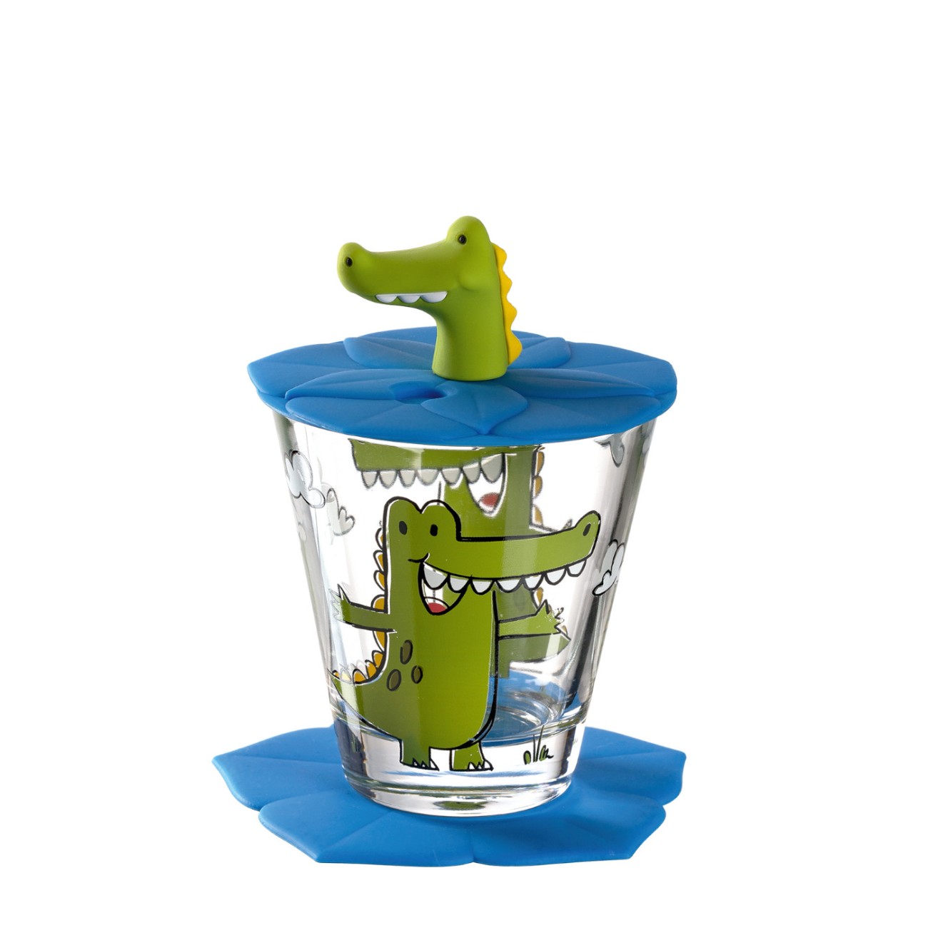 Leonardo Παιδικό σετ 3 τεμ. (ποτήρι/καπάκι/σουβέρ) σειρά Croco Δώρα για παιδιά - Back to school