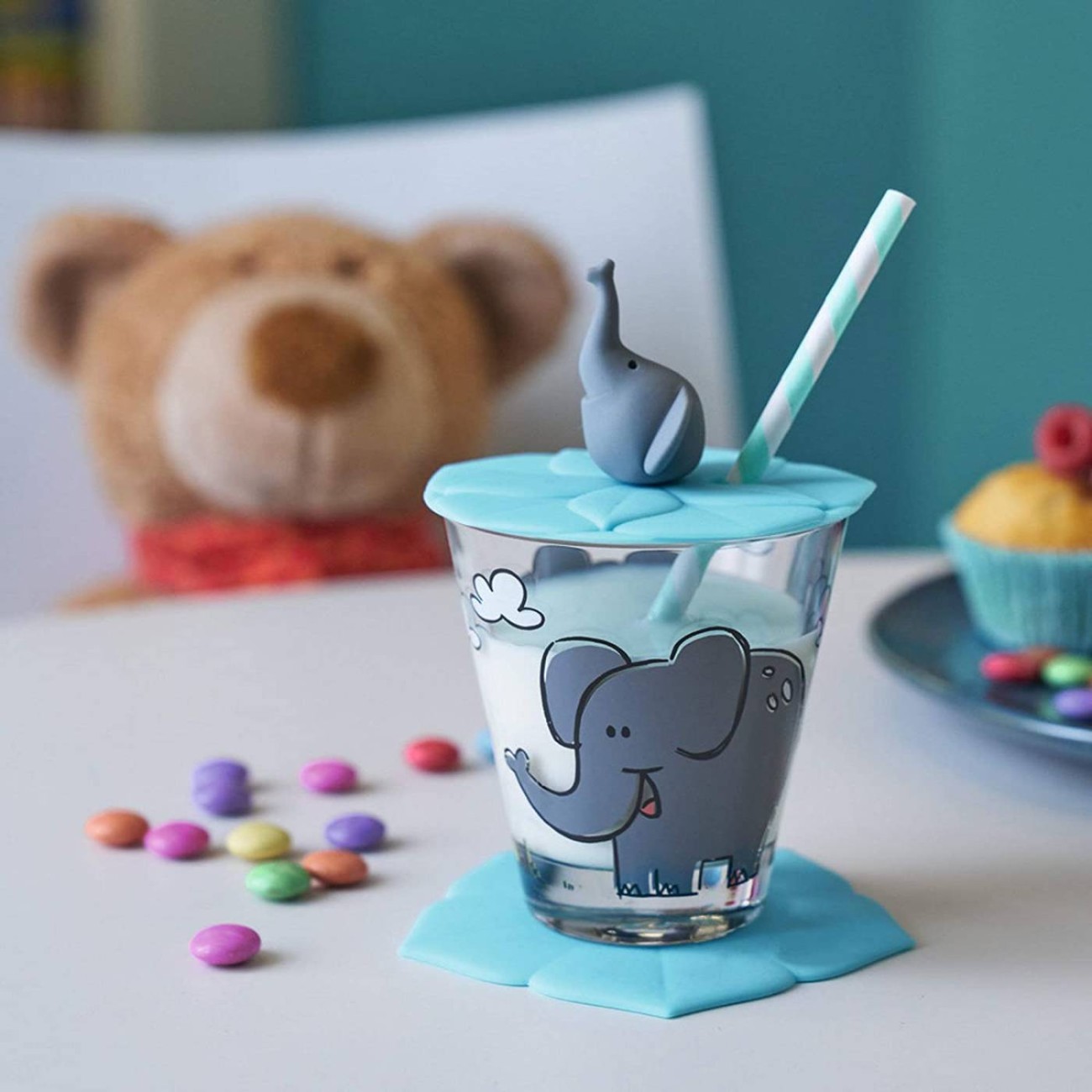 Leonardo Παιδικό σετ 3 τεμ. (ποτήρι/καπάκι/σουβέρ) Elephant Δώρα για παιδιά - Back to school