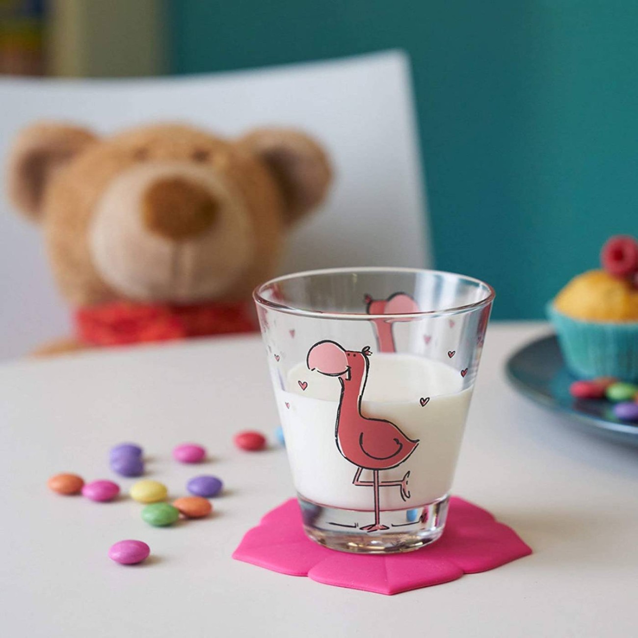 Leonardo Παιδικό σετ 3 τεμ. (ποτήρι/καπάκι/σουβέρ) Flamingo Δώρα για παιδιά - Back to school