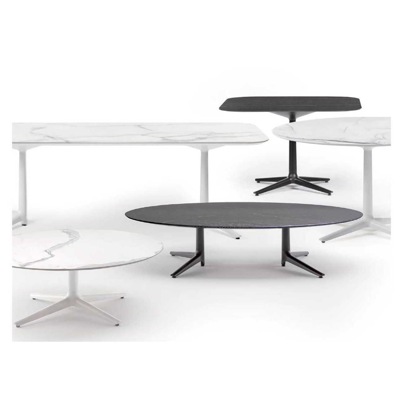 Kartell Τραπέζι marble black 180X190x75 σειρά Multiplo XL Outdoor Έπιπλα Κήπου