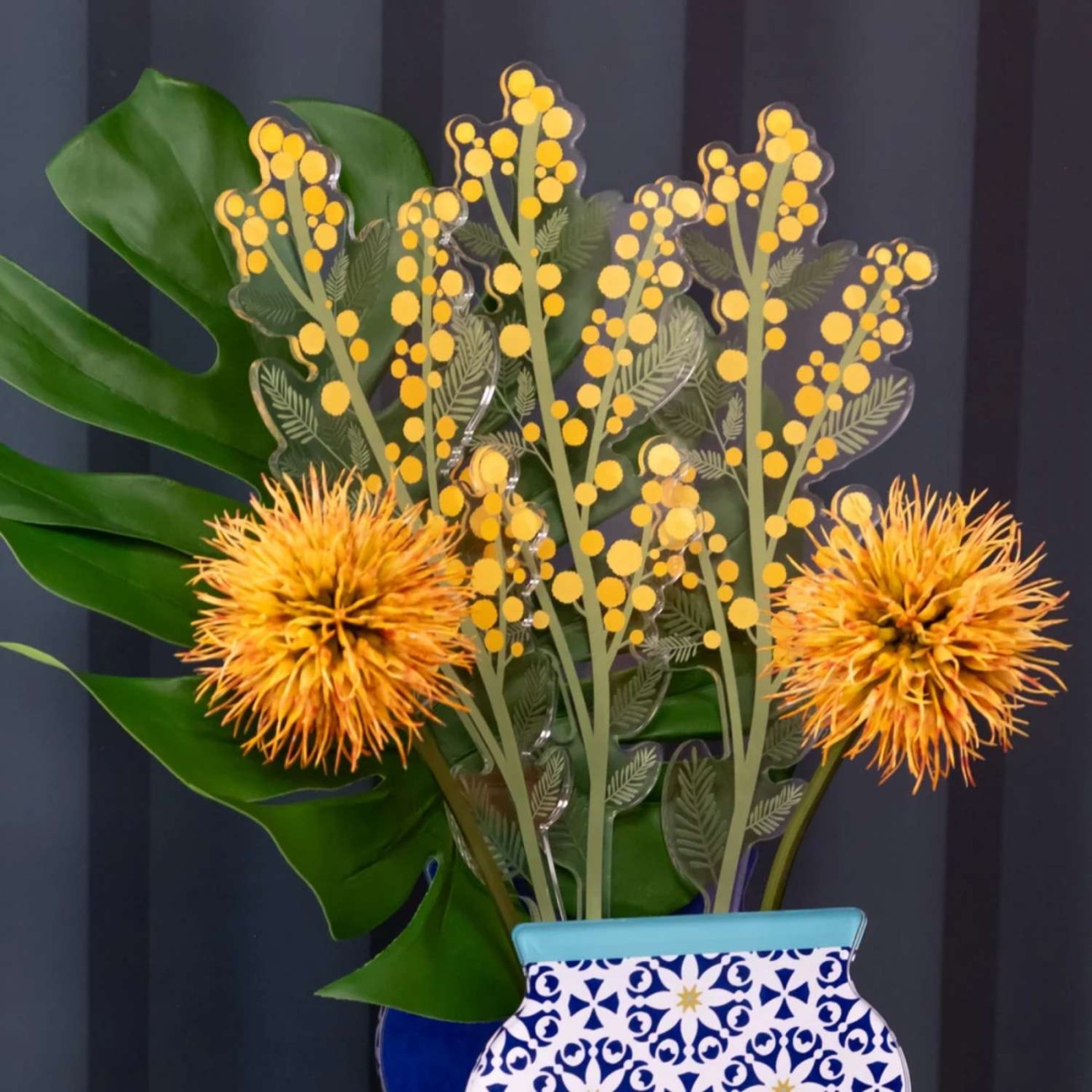 Vesta Λουλούδι Μιμόζα κίτρινη large σειρά Funny Flowers Τεχνητά άνθη