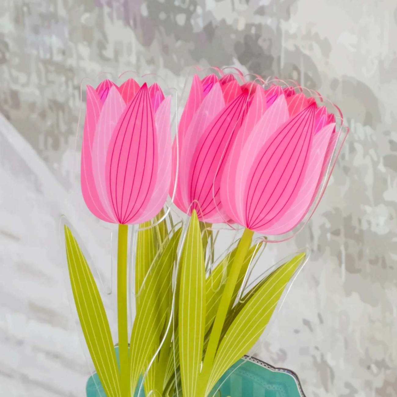 Vesta Λουλούδι Τουλίπα ροζ small σειρά Funny Flowers Τεχνητά άνθη