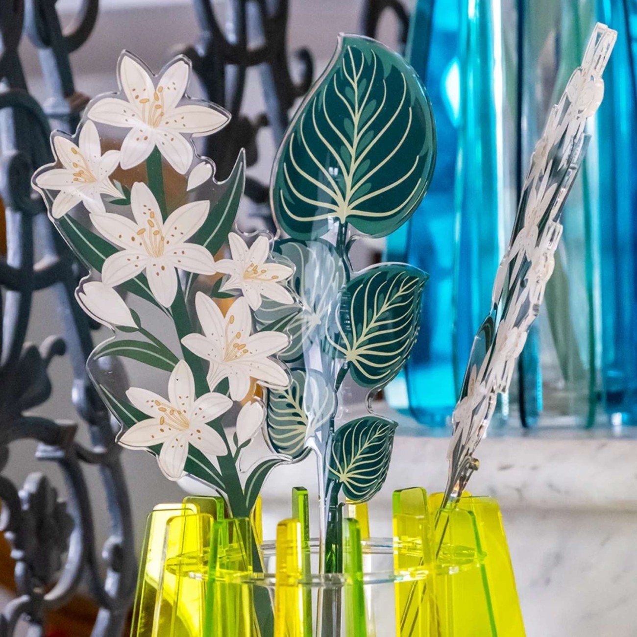 Vesta Λουλούδι Κρίνος λευκός large σειρά Funny Flowers Τεχνητά άνθη