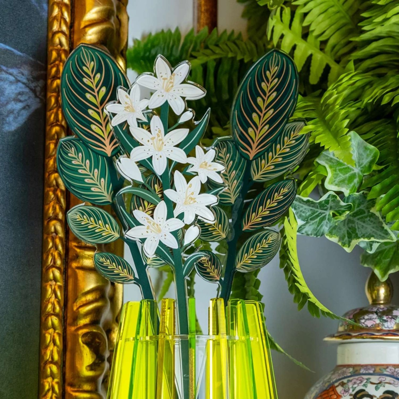 Vesta Λουλούδι Κρίνος λευκός large σειρά Funny Flowers Τεχνητά άνθη