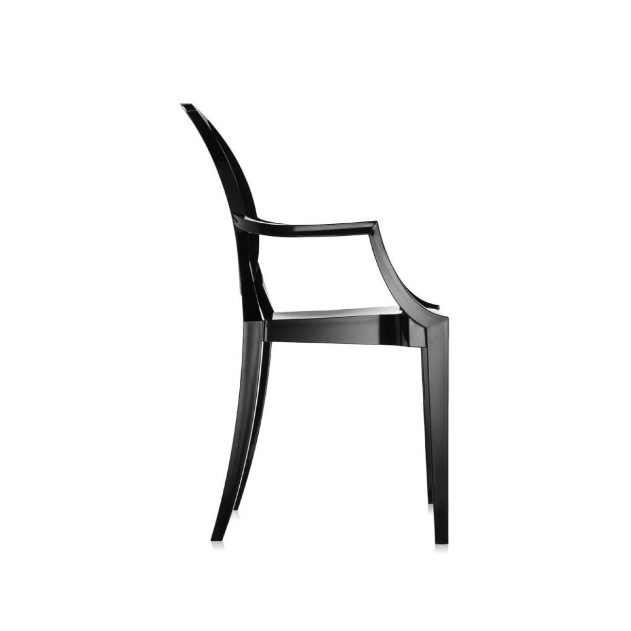 Kartell Καρέκλα black glossy σειρά Louis Ghost Καρέκλες