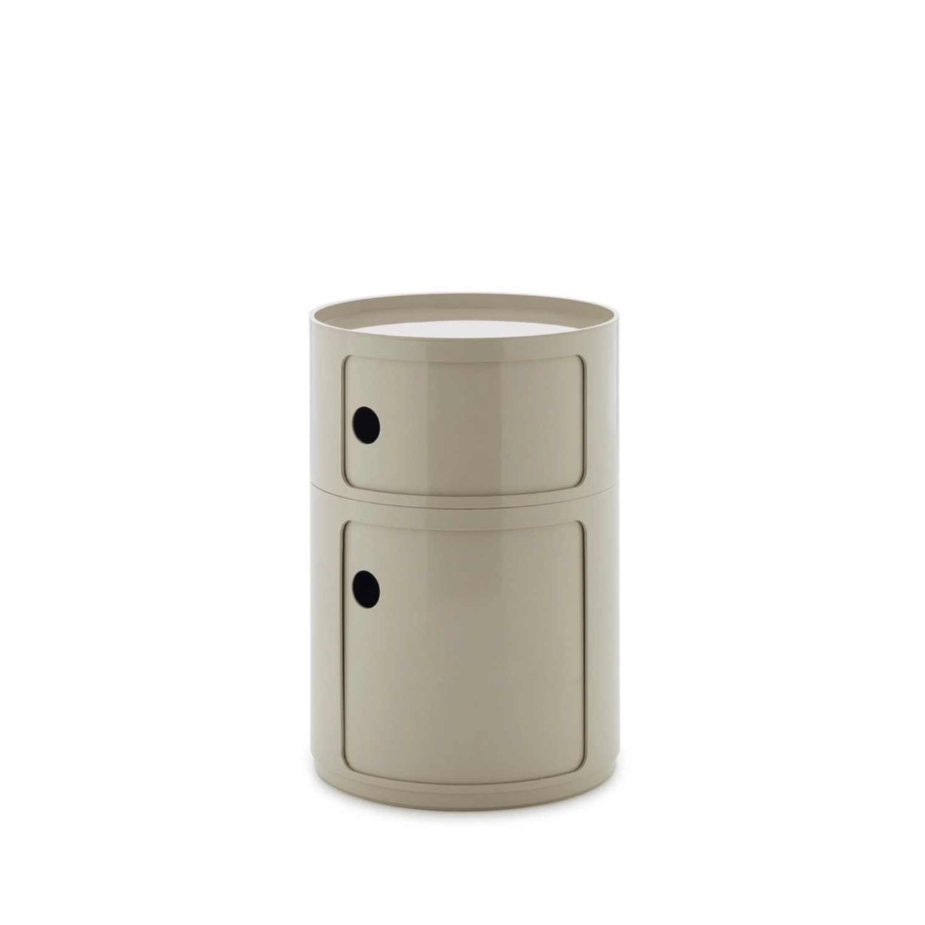 Kartell Συρταριέρα διπλή dove grey διάμετρος 42 εκ. σειρά Componibili New Big Συρταριέρες