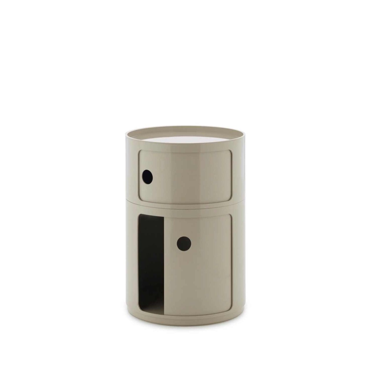 Kartell Συρταριέρα διπλή dove grey διάμετρος 42 εκ. σειρά Componibili New Big Συρταριέρες