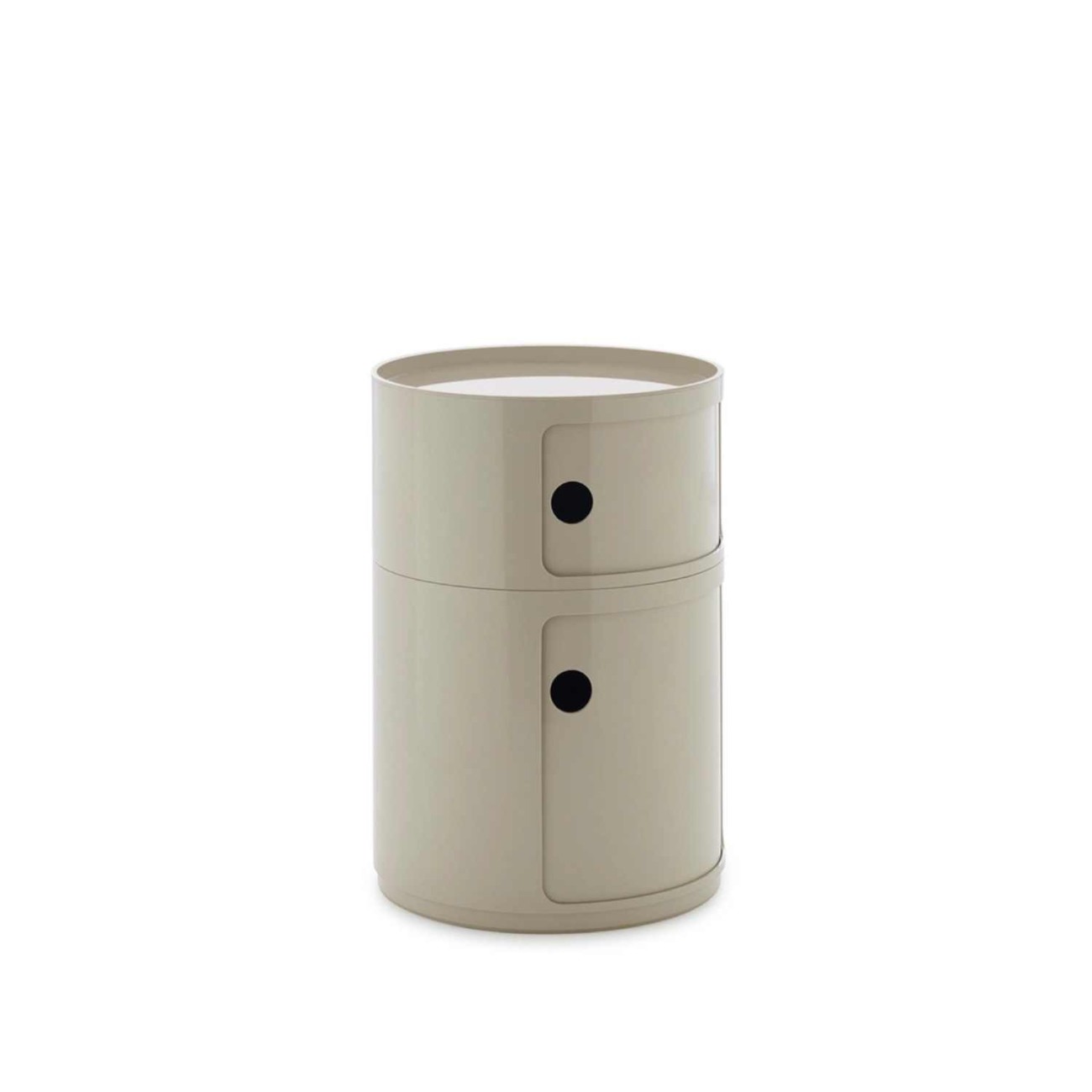 Kartell Συρταριέρα διπλή dove grey διάμετρος 42 εκ. σειρά Componibili New Big Συρταριέρες