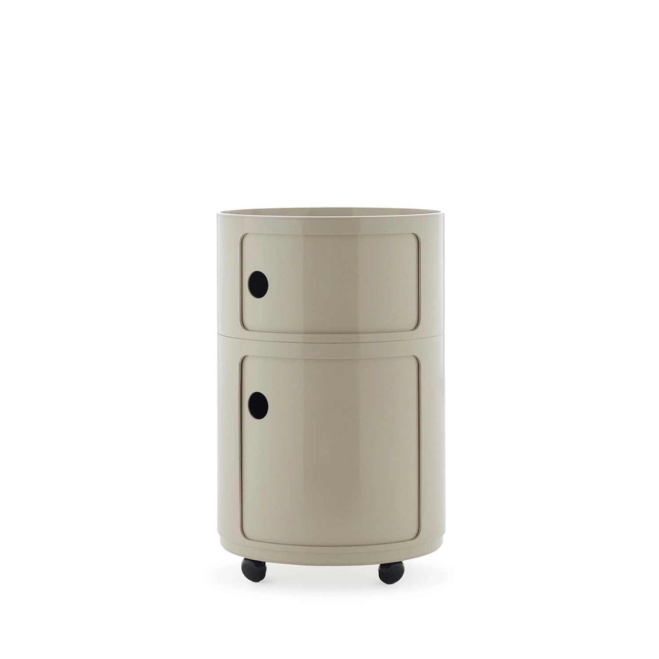 Kartell Συρταριέρα διπλή dove grey διάμετρος 42 εκ. σειρά Componibili New Big Συρταριέρες