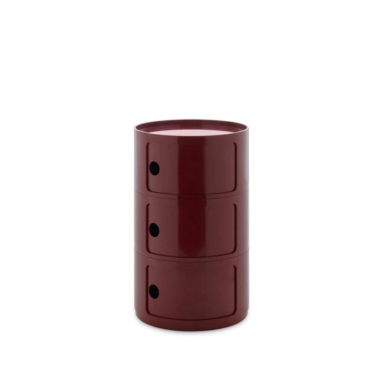 Kartell Συρταριέρα τριπλή burgundy διάμετρος 42 εκ. σειρά Componibili New Big Συρταριέρες