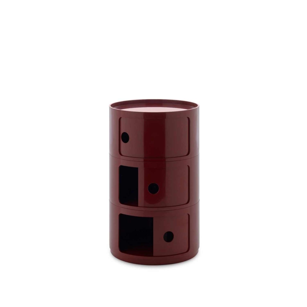 Kartell Συρταριέρα τριπλή burgundy διάμετρος 42 εκ. σειρά Componibili New Big Συρταριέρες