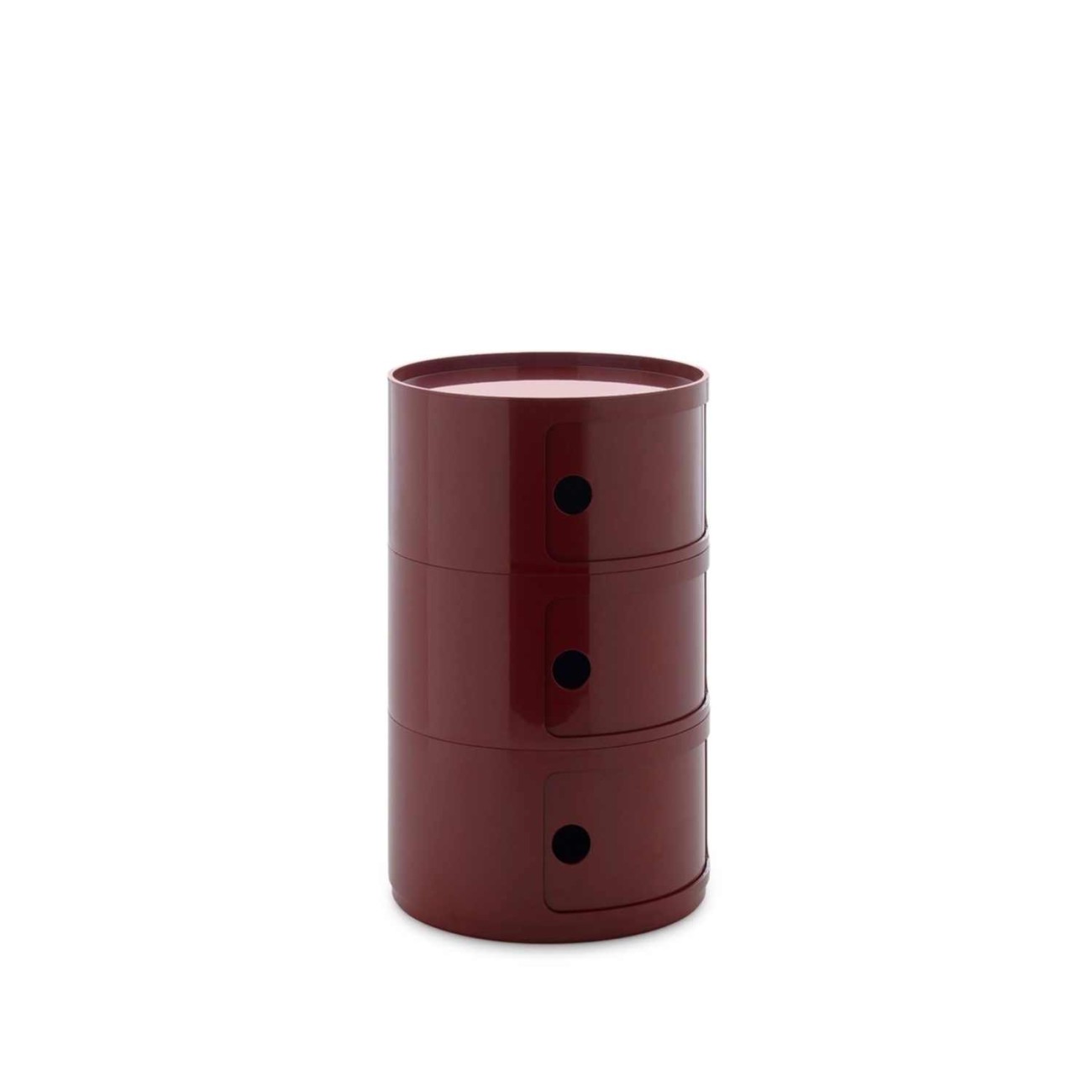 Kartell Συρταριέρα τριπλή burgundy διάμετρος 42 εκ. σειρά Componibili New Big Συρταριέρες