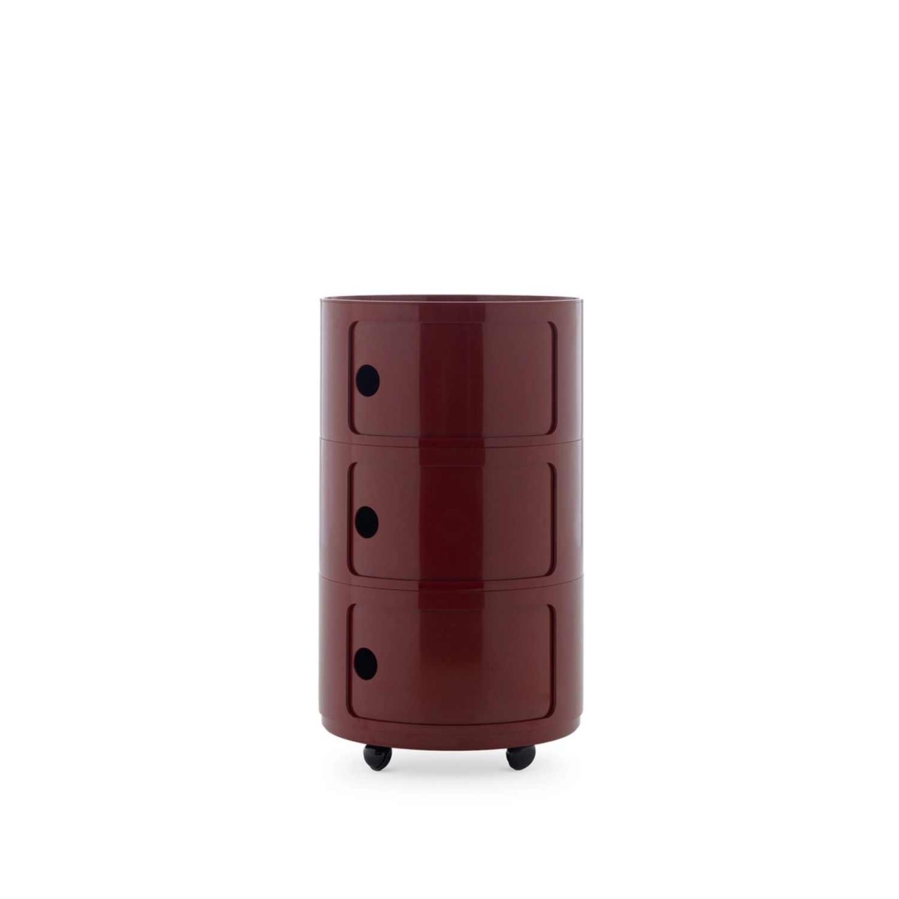 Kartell Συρταριέρα τριπλή burgundy διάμετρος 42 εκ. σειρά Componibili New Big Συρταριέρες