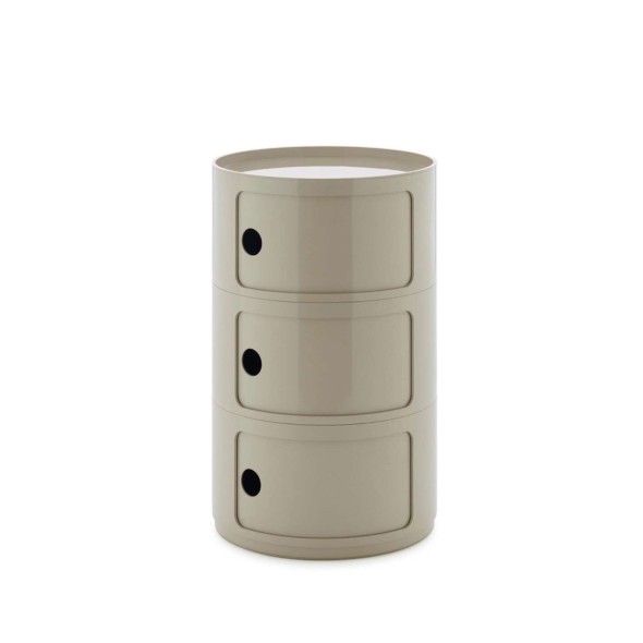 Kartell Συρταριέρα Φ42 εκ. τριπλή Dove Grey σειρά Componibili Big