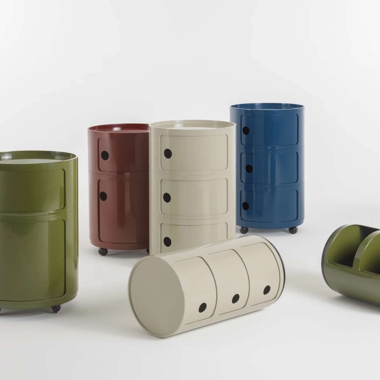Kartell Συρταριέρα Φ42 εκ. τριπλή Dove Grey σειρά Componibili Big Συρταριέρες