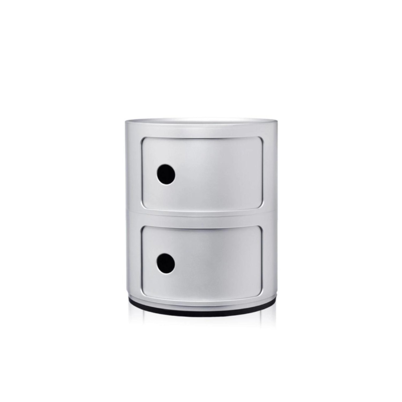 Kartell Συρταριέρα διπλή ασημί διάμετρος 32εκ. σειρά Componibili Συρταριέρες