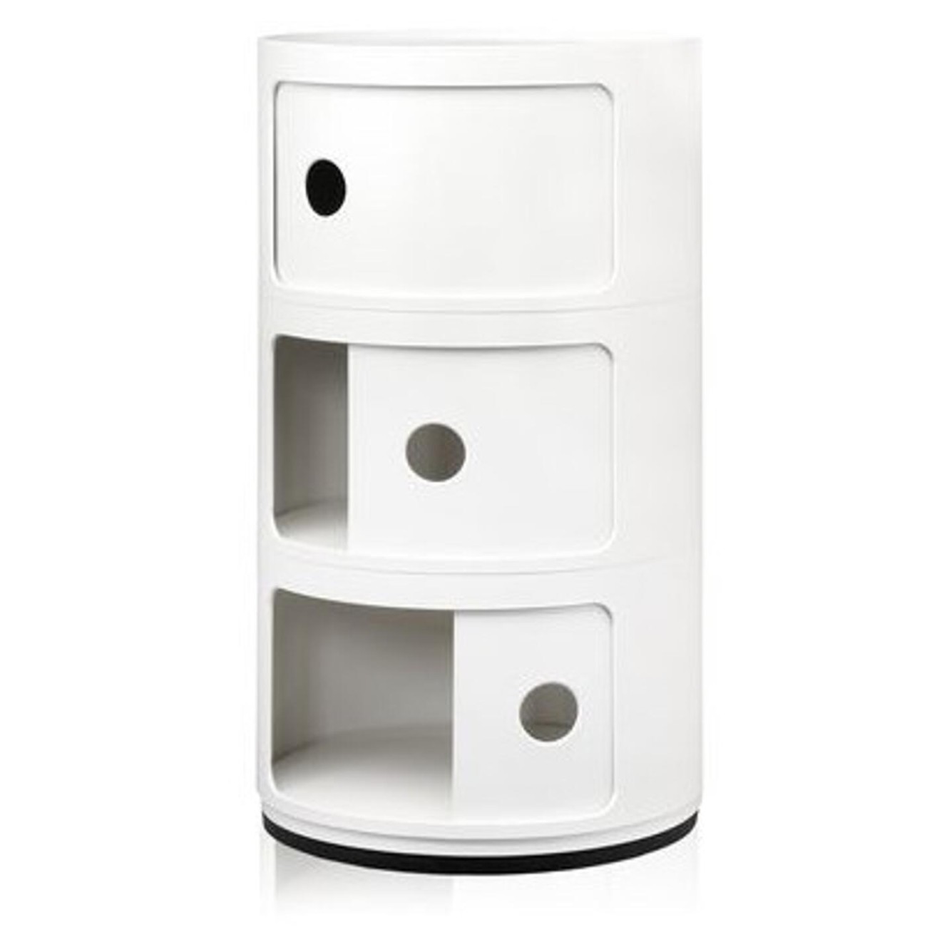 Kartell Συρταριέρα τριπλή λευκή διάμετρος 32εκ. σειρά Componibili Συρταριέρες