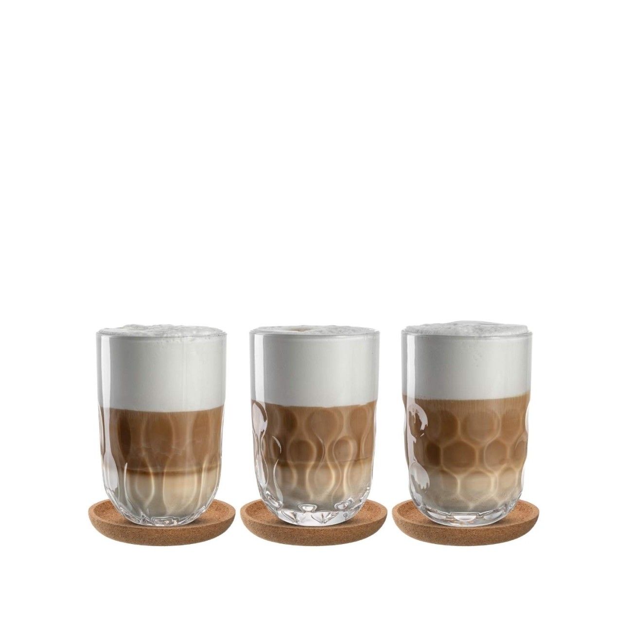 Leonardo Σετ 3 τεμ. φλιτζάνι/πιάτο Latte Macchiato 280ml (max. 390ml) σειρά Gocce Κούπες/Φλυτζάνια