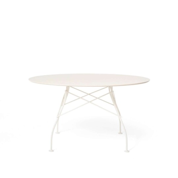 Kartell Τραπέζι Φ128 εκ. White/white σειρά Glossy Outdoor
