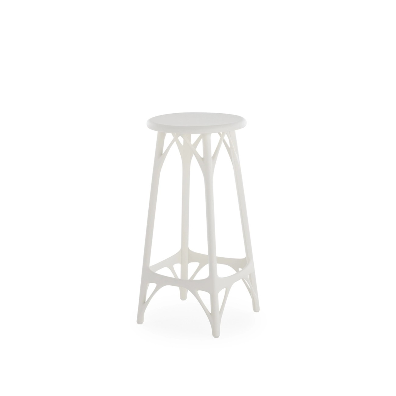 Kartell Σκαμπώ 32/65 εκ. White σειρά A.I. Σκαμπό