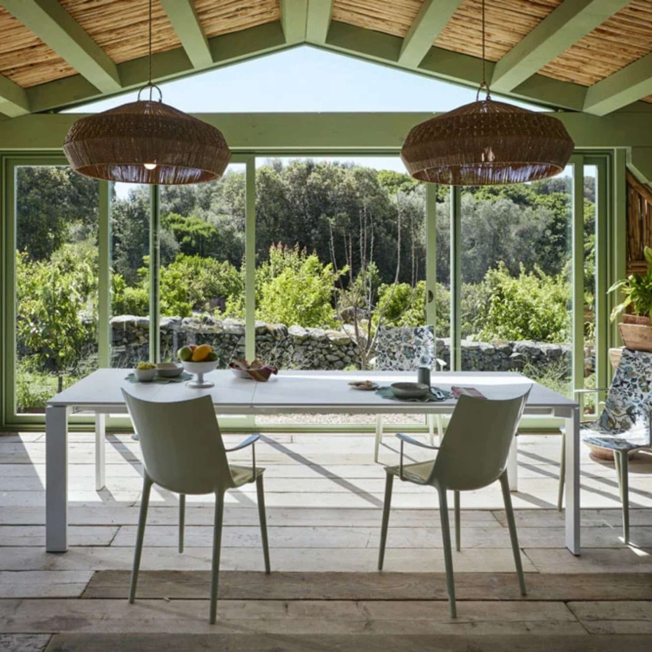 Kartell Καρέκλα Glossy Green σειρά H.H.H. Καρέκλες