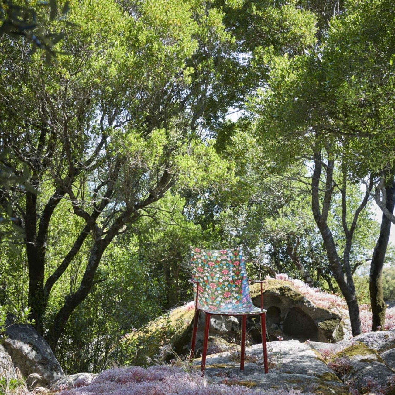 Kartell Καρέκλα Moon Flower/Blue Ink Ochre σειρά H.H.H. Καρέκλες