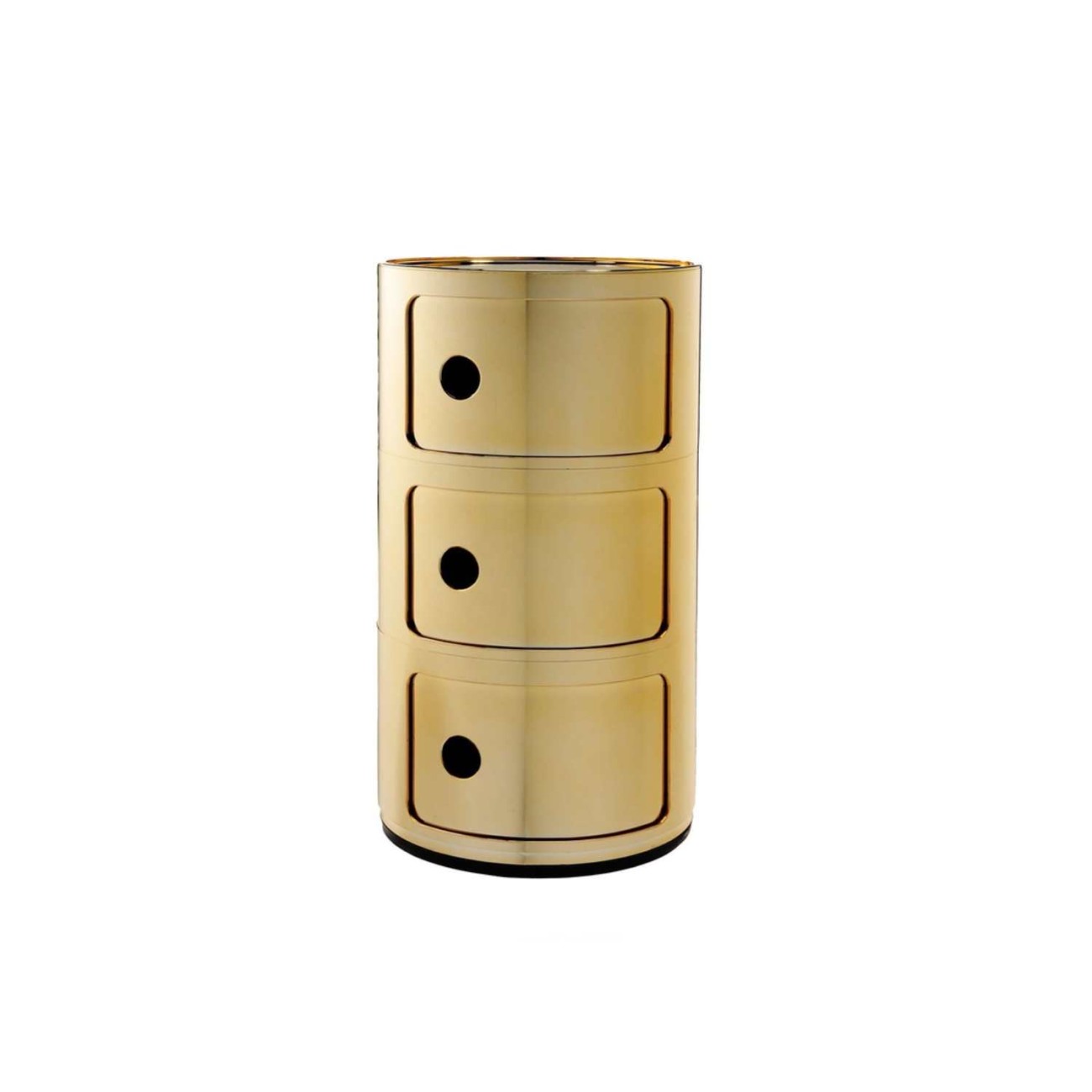 Kartell Συρταριέρα τριπλή χρυσή διάμετρος 32εκ. σειρά Componibili Συρταριέρες