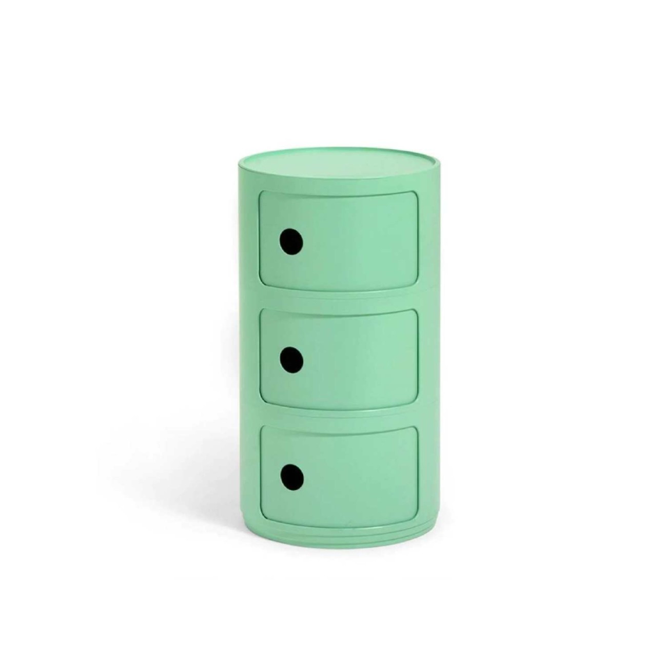 Kartell Συρταριέρα τριπλή πράσινη διάμετρος 32εκ. ύψος 58εκ. σειρά Componibili ΒΙΟ 
 Συρταριέρες