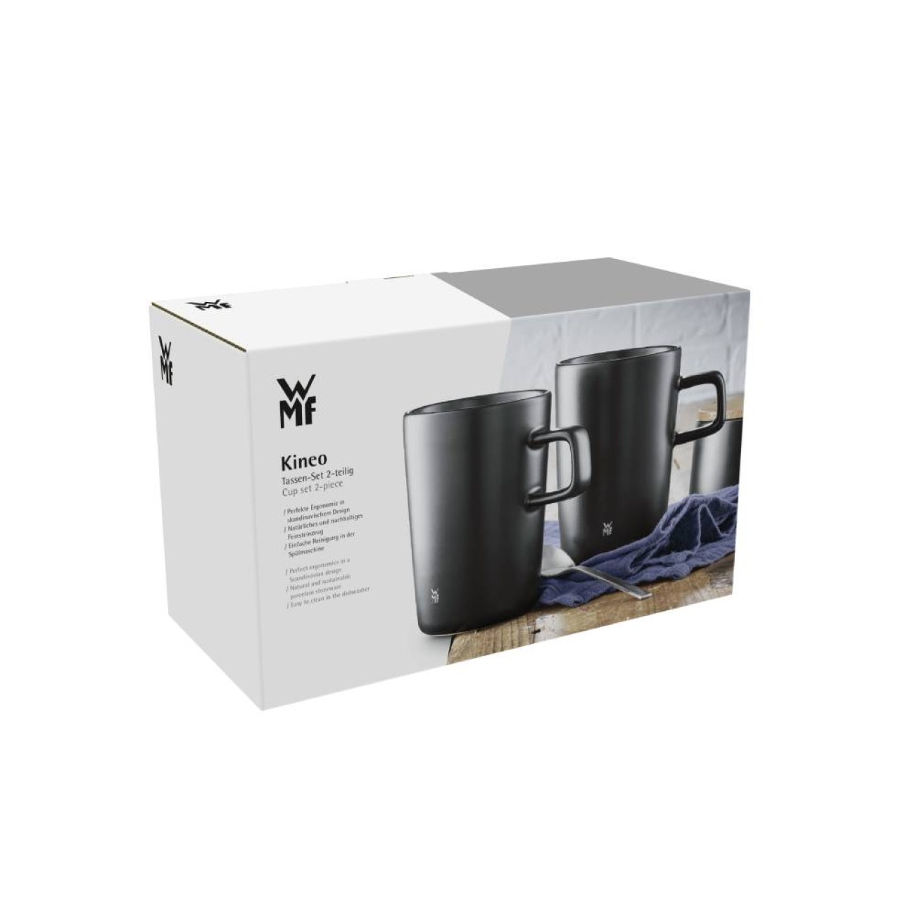 WMF Σετ 2 τεμ. κούπες 250ml stoneware black σειρά Kineo Καφές/ Τσάι