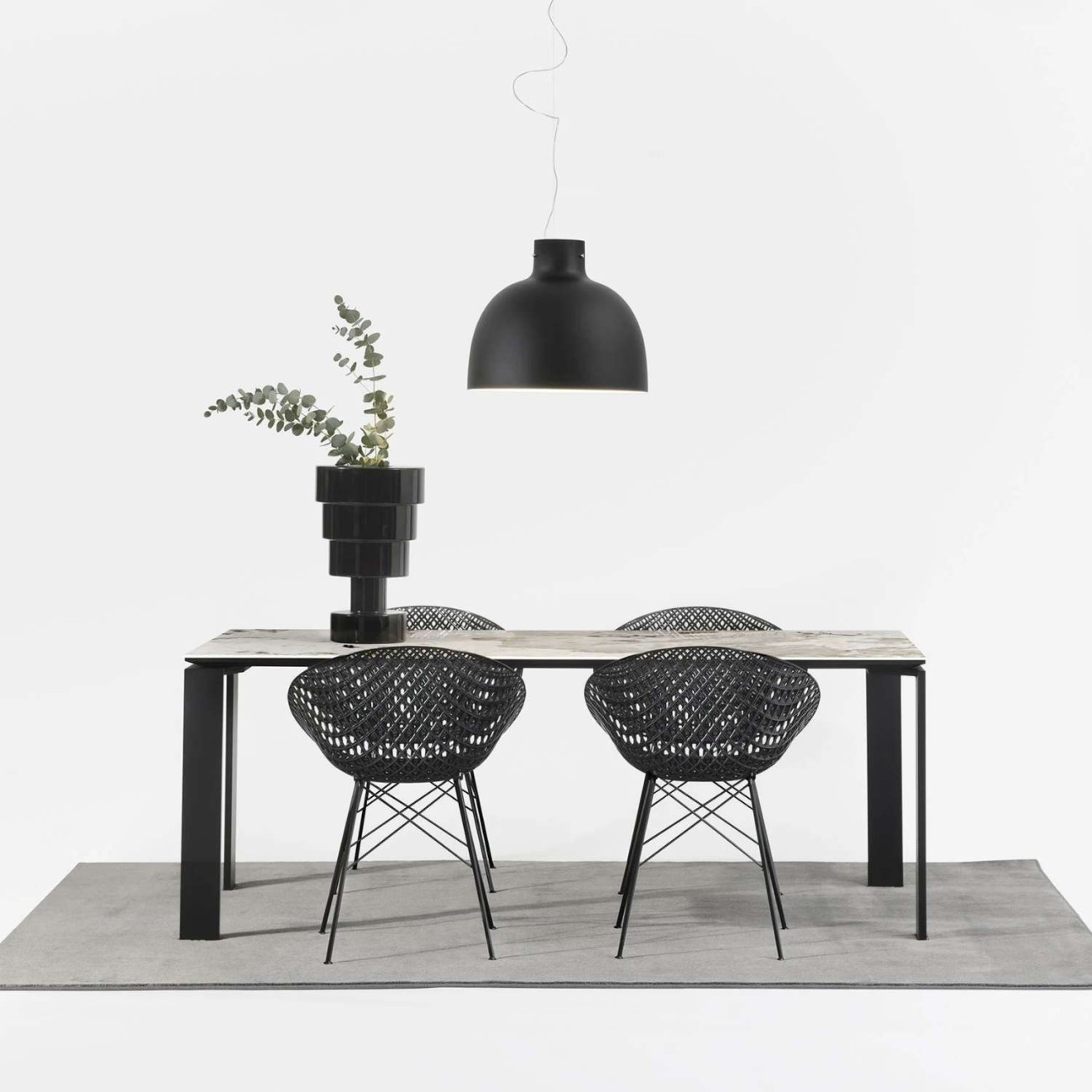 Kartell Τραπέζι 158Χ79 εκ Nature Tundra/Black σειρά Four Ceramic Τραπέζια