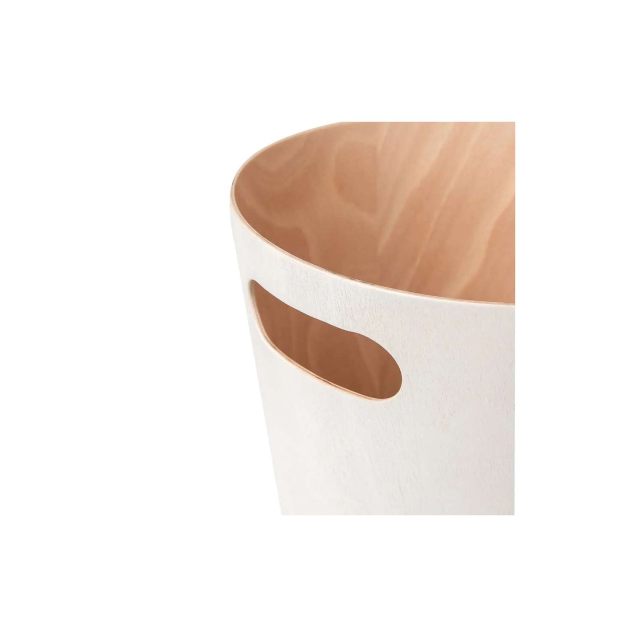 Umbra Κάδος απορριμάτων 28x23cm λευκός/φυσικός σειρά Woodrow Νέα Είδη
