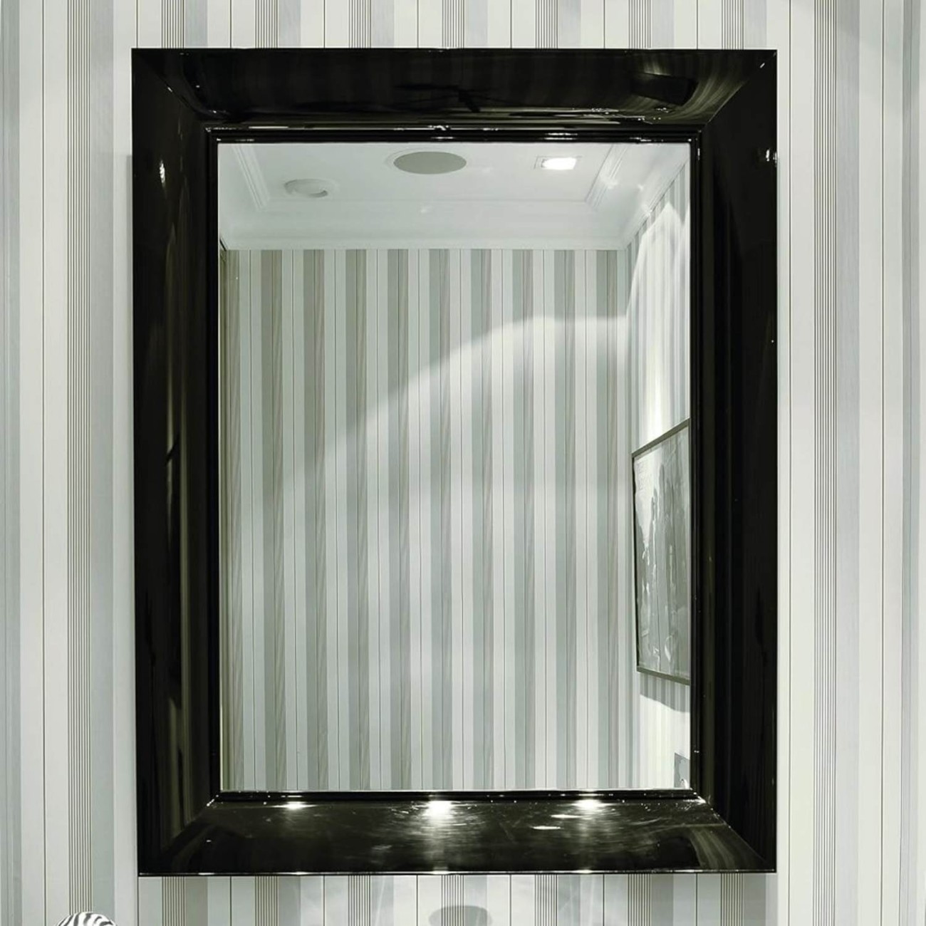 Kartell Καθρέφτης 88Χ111 εκ matt black σειρά Francois Ghost Καθρέφτες Τοίχου