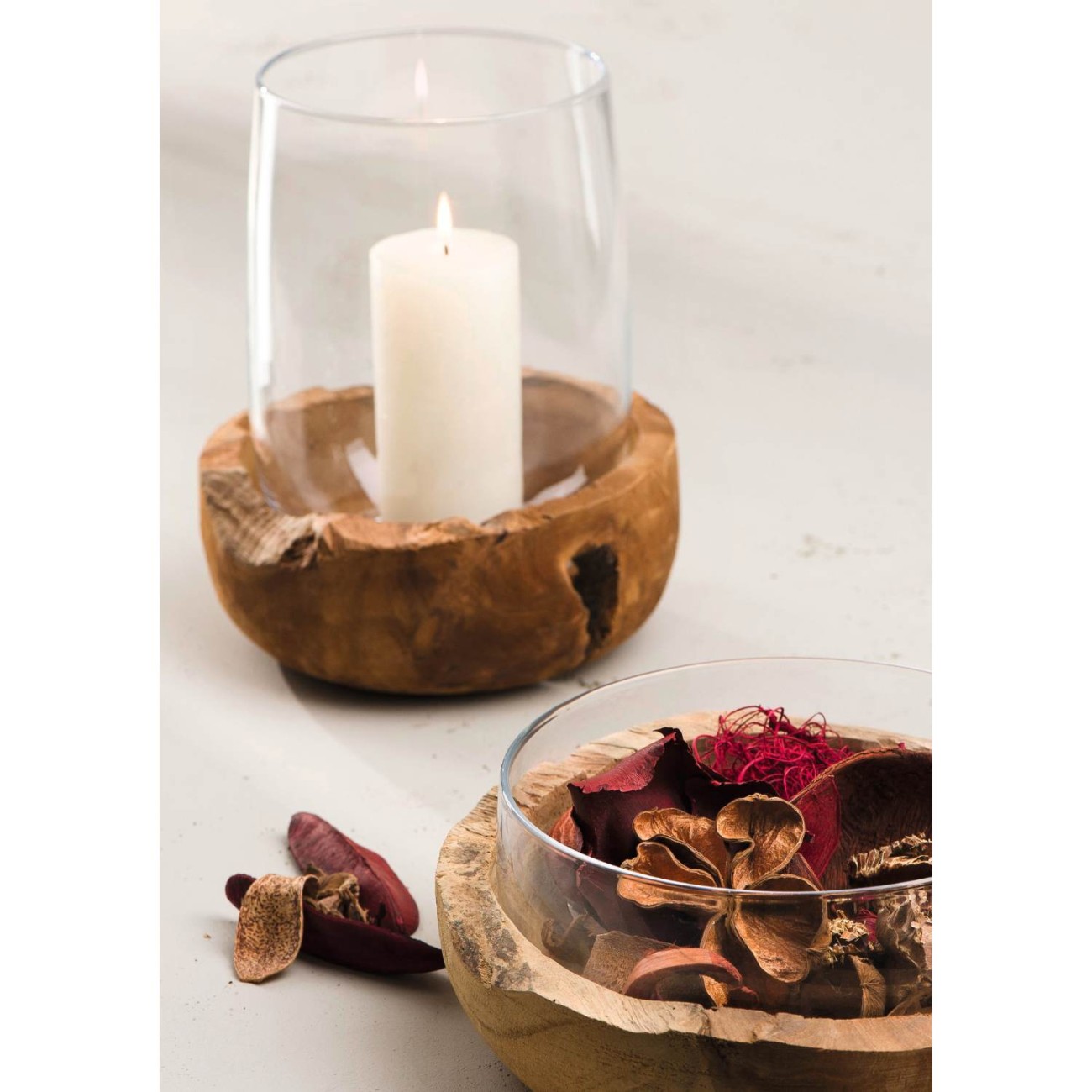 Leonardo Μπολ 28 εκ με ξύλινη βάση teak σειρά Terra Μπολ/ Centerpieces