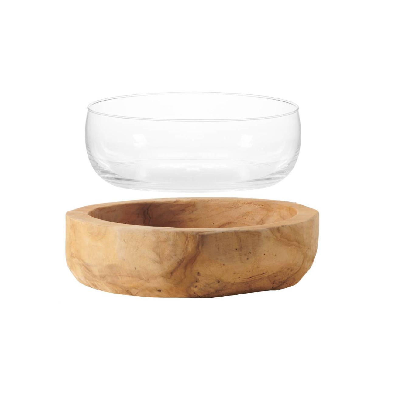 Leonardo Μπολ 28 εκ με ξύλινη βάση teak σειρά Terra Μπολ/ Centerpieces