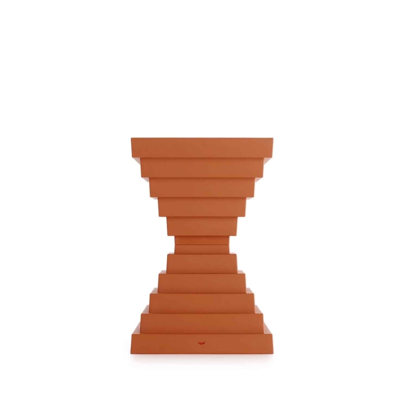 Kartell Σκαμπώ/τραπεζάκι brick red σειρά Ohoh Σκαμπό