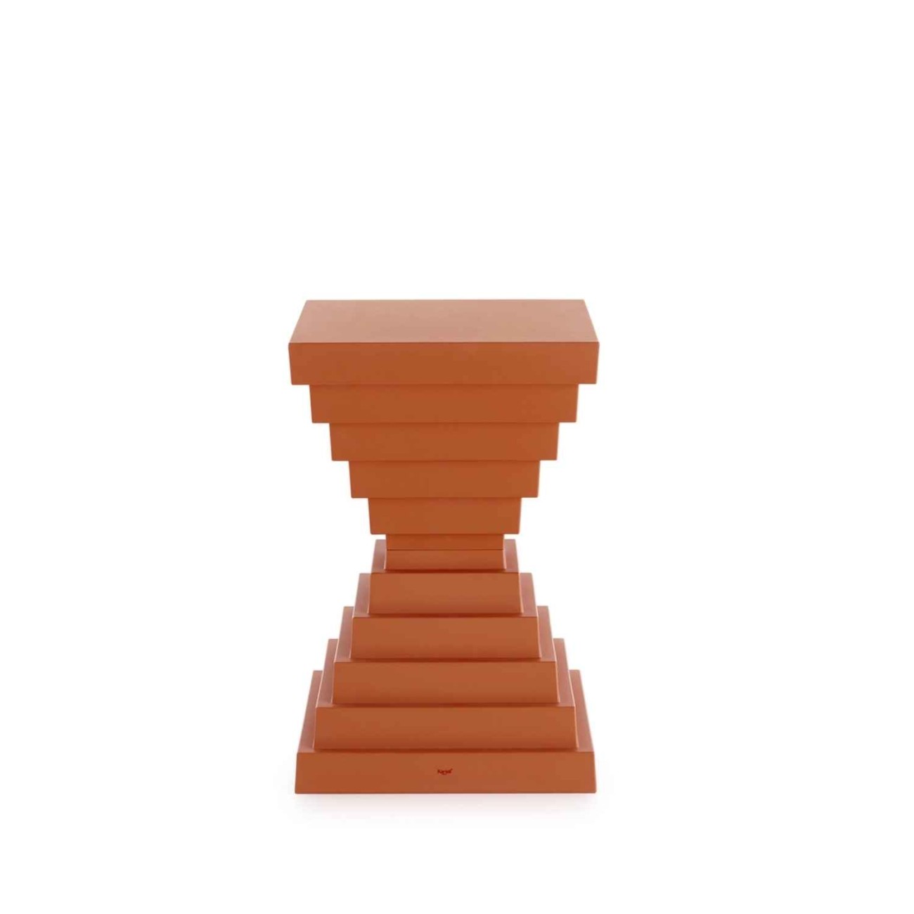 Kartell Σκαμπώ/τραπεζάκι brick red σειρά Ohoh Σκαμπό