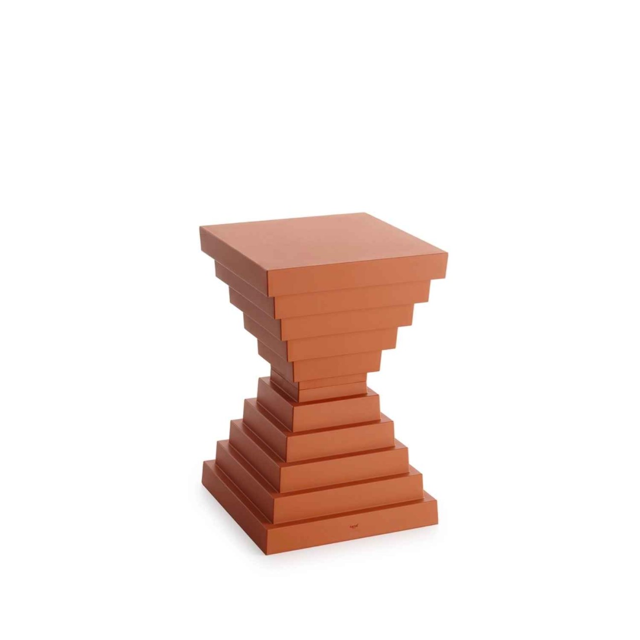 Kartell Σκαμπώ/τραπεζάκι brick red σειρά Ohoh Σκαμπό
