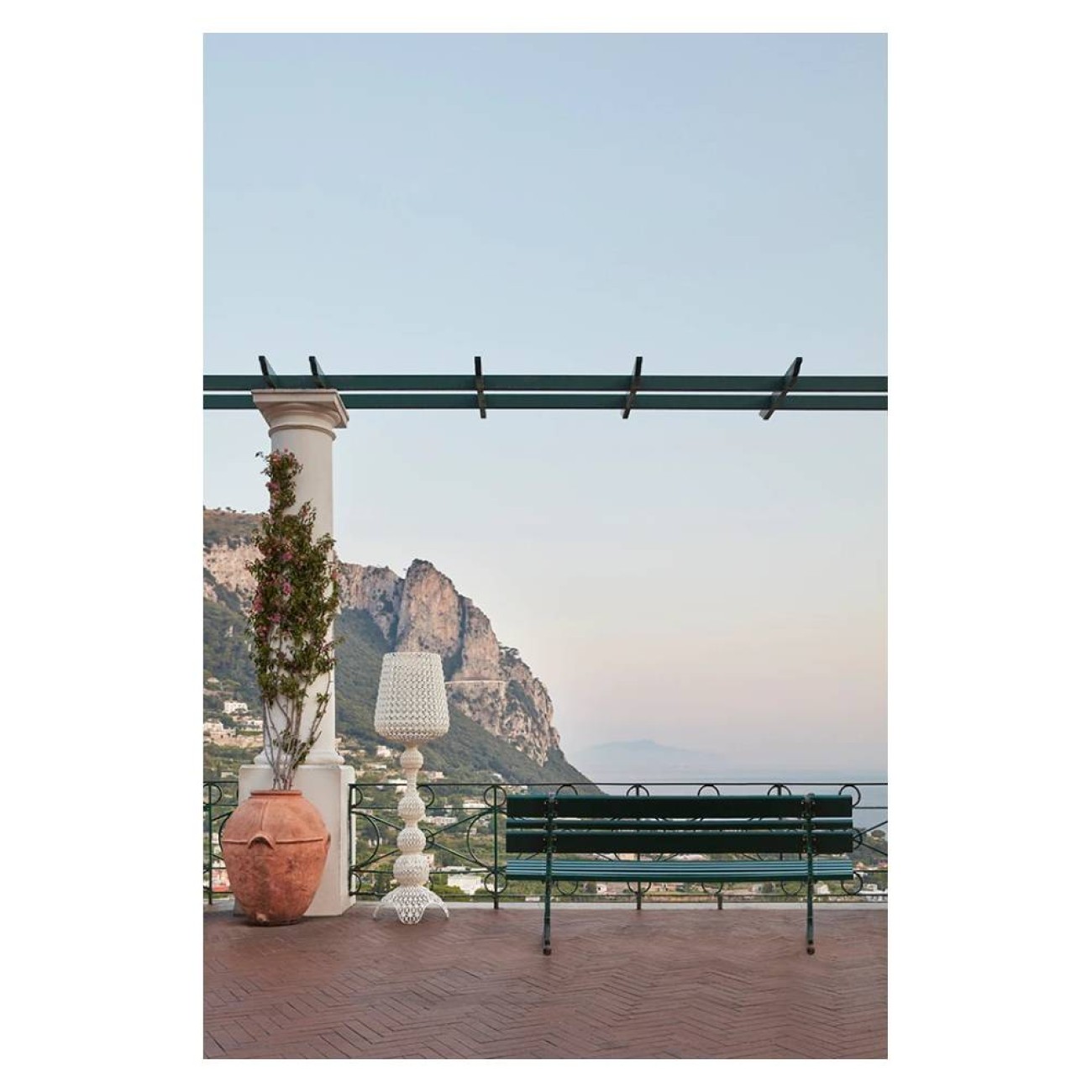 Kartell Επιδαπέδιο φωτιστικό λευκό 165εκ. σειρά Kabuki Επιδαπέδια