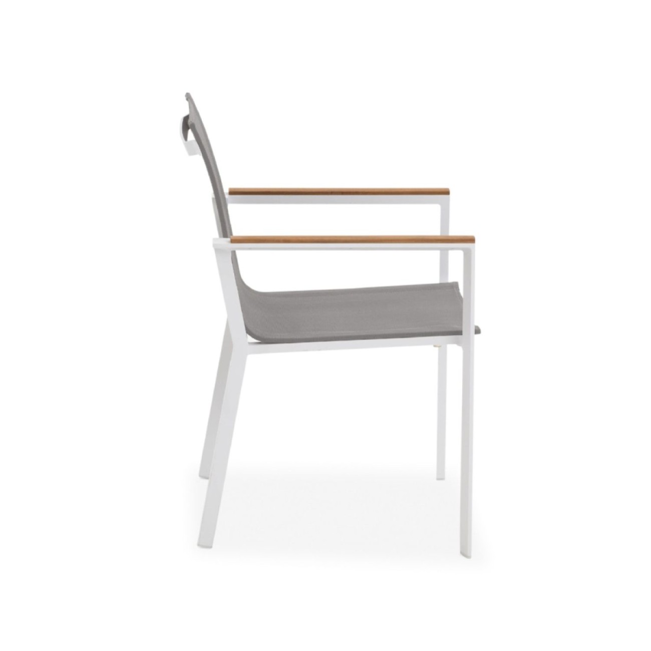 Life Outdoor Living Καρέκλα τραπεζαρίας 59x55x86εκ. στοιβαζόμενη λευκή/γκρι σειρά Soho Έπιπλα Κήπου
