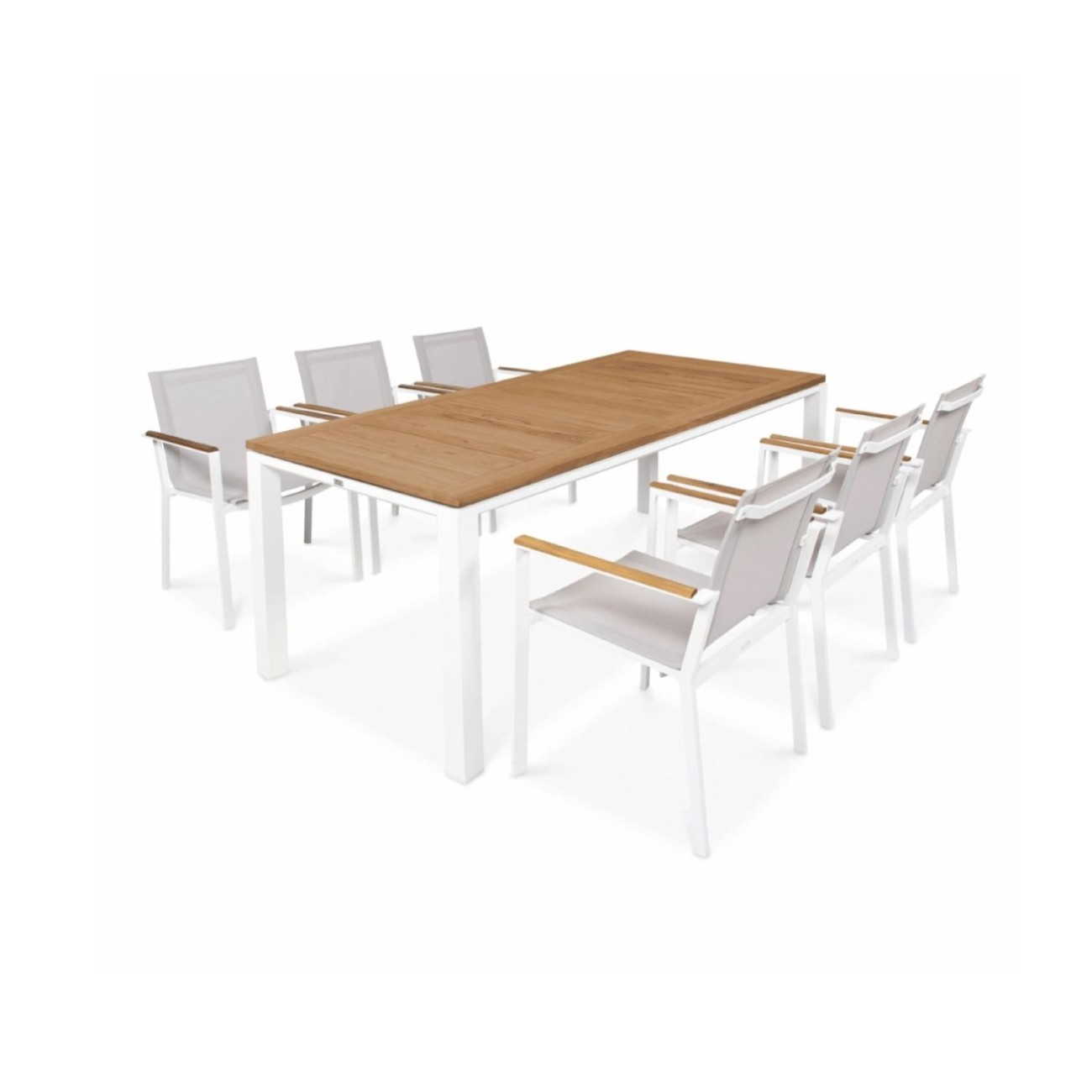 Life Outdoor Living Καρέκλα τραπεζαρίας 59x55x86εκ. στοιβαζόμενη λευκή/γκρι σειρά Soho Έπιπλα Κήπου
