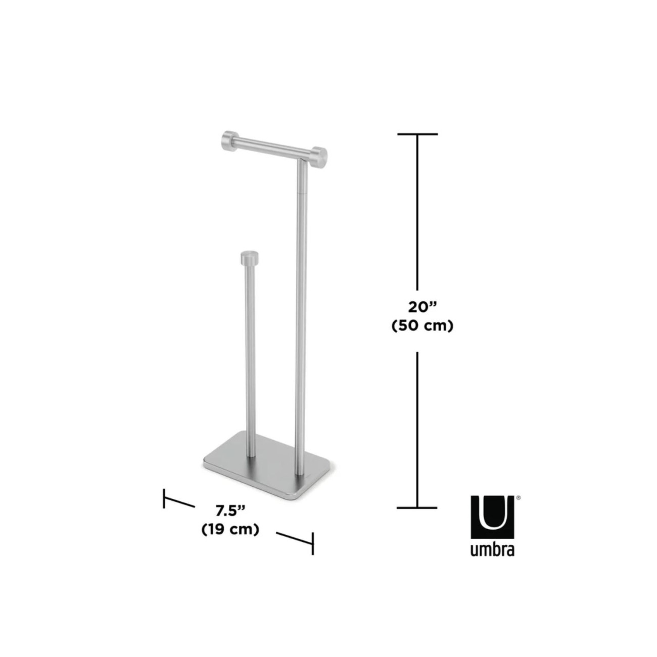 Umbra Βάση για χαρτί υγείας 68cm με αποθ. Χώρο νίκελ σειρά Cappa Αξεσουάρ Μπάνιου