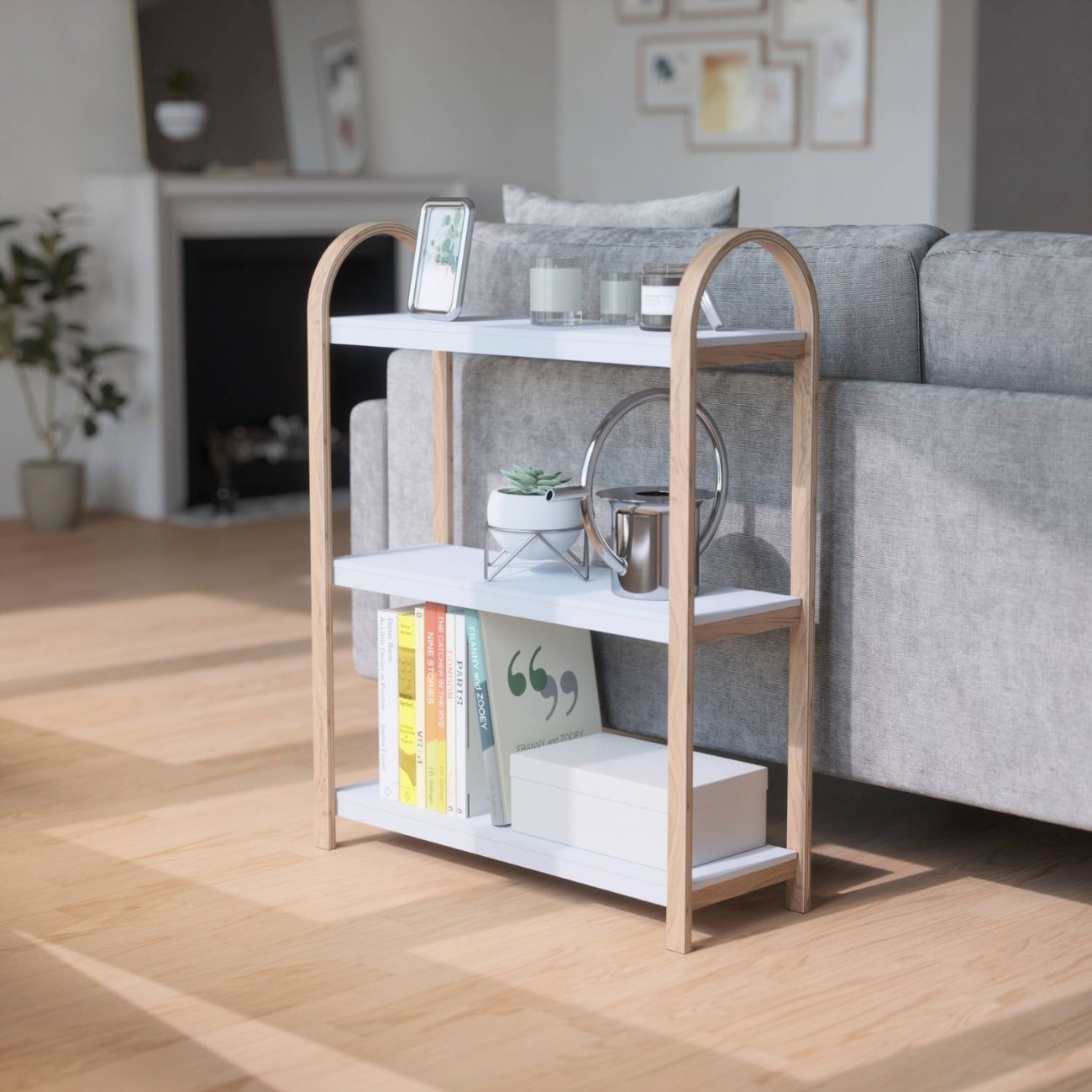 Umbra Ραφιέρα τριπλή 25x72x90cm λευκό/φυσικό ξύλο σειρά Bellwood New Arrivals